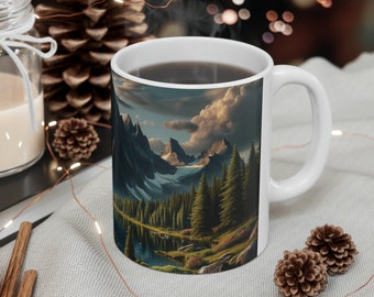 Mountain & Forest Coffee Mug: Nature Lover Gift