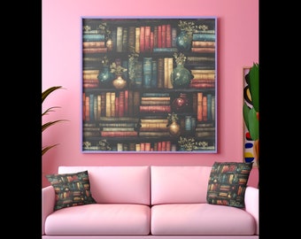 Book-Themed Decorative Pillow: Elegant Design for Bibliophiles