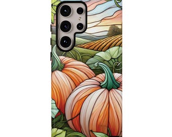 Faux Stained Glass Pumpkins Phone Case: Fall Thanksgiving Cover