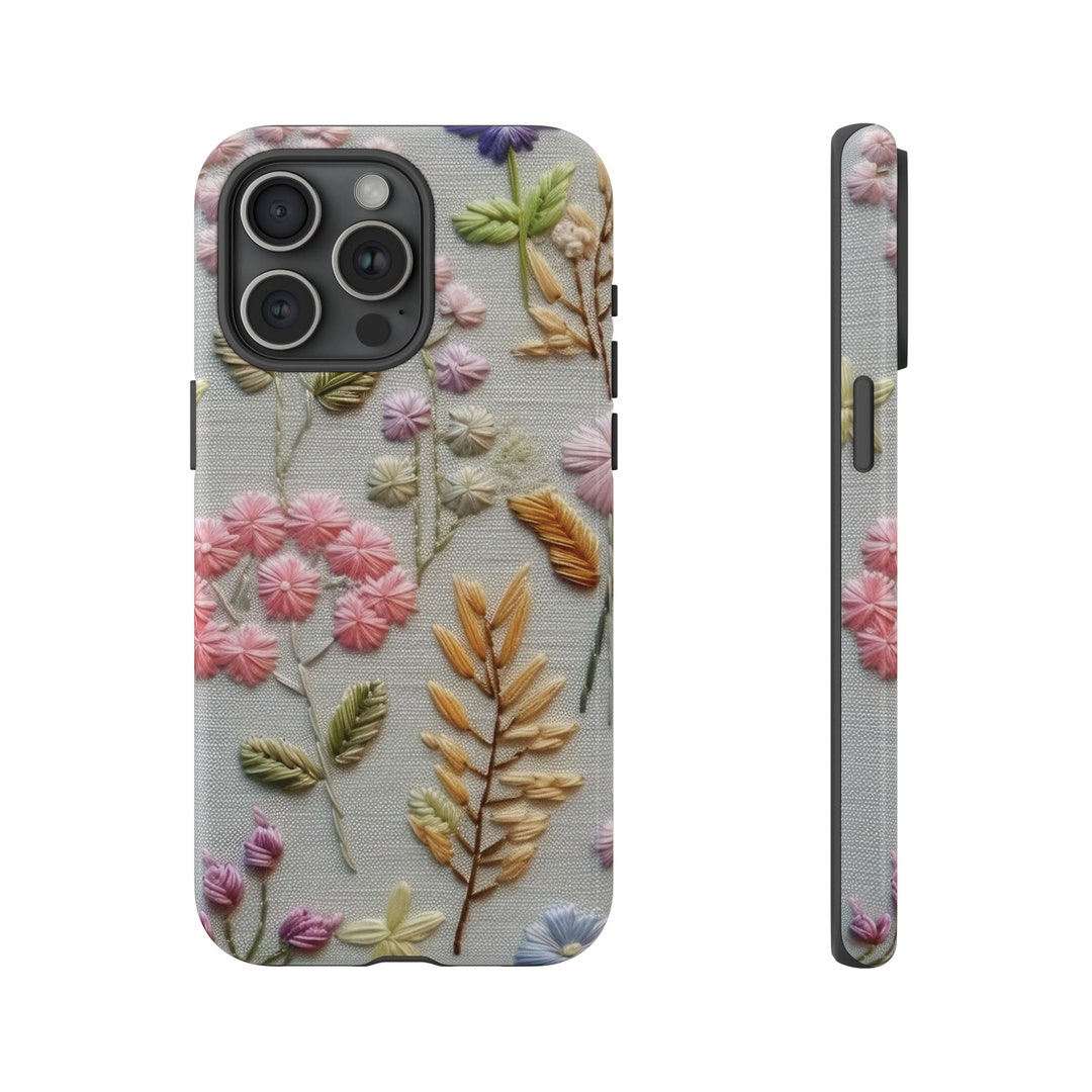 Pink and Yellow Floral Bookshelf Phone Case Flower Phone Cover Etsy