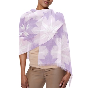 Purple Pastel Polyester Scarf: Lightweight Sheer Elegance
