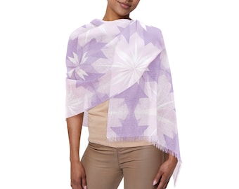 Purple Pastel Polyester Scarf: Lightweight Sheer Elegance