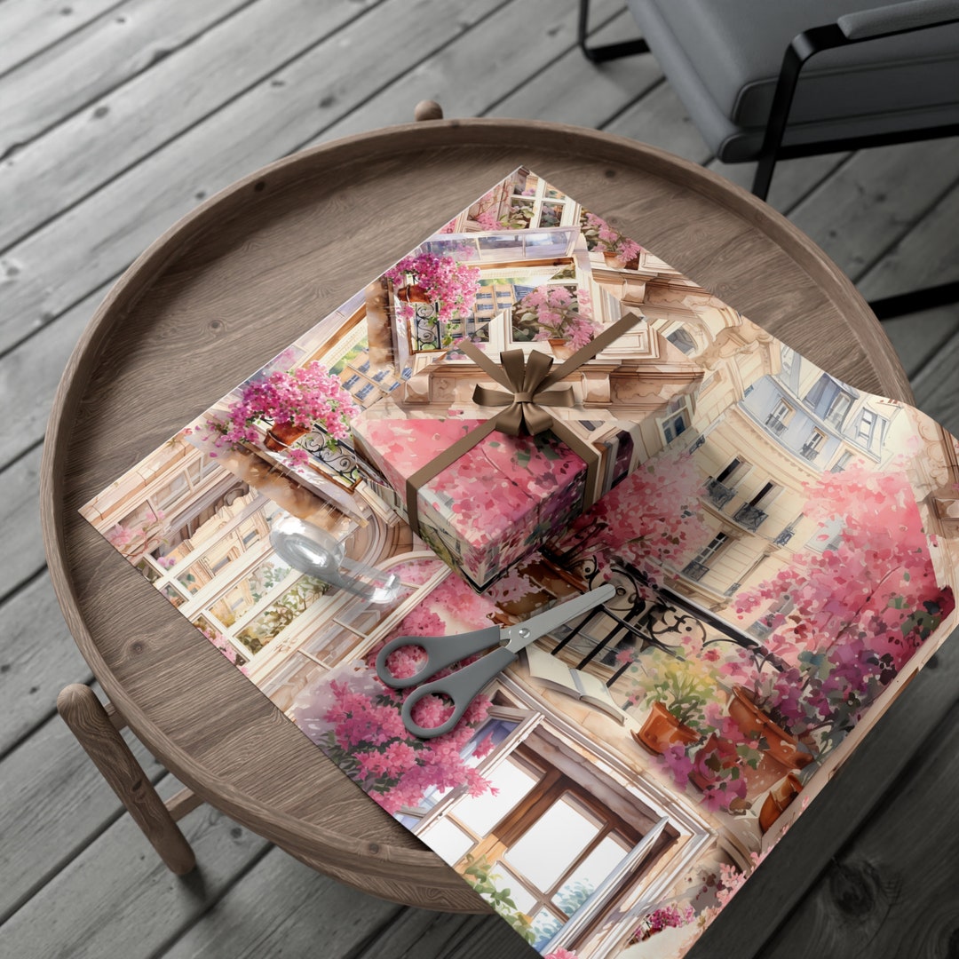 Whimsical Wonder: Pink Windows Wrapping Paper Wedding Gift Mom's Gift ...