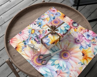 Pastel Floral Wrapping Paper: Whimsical Blooms Design