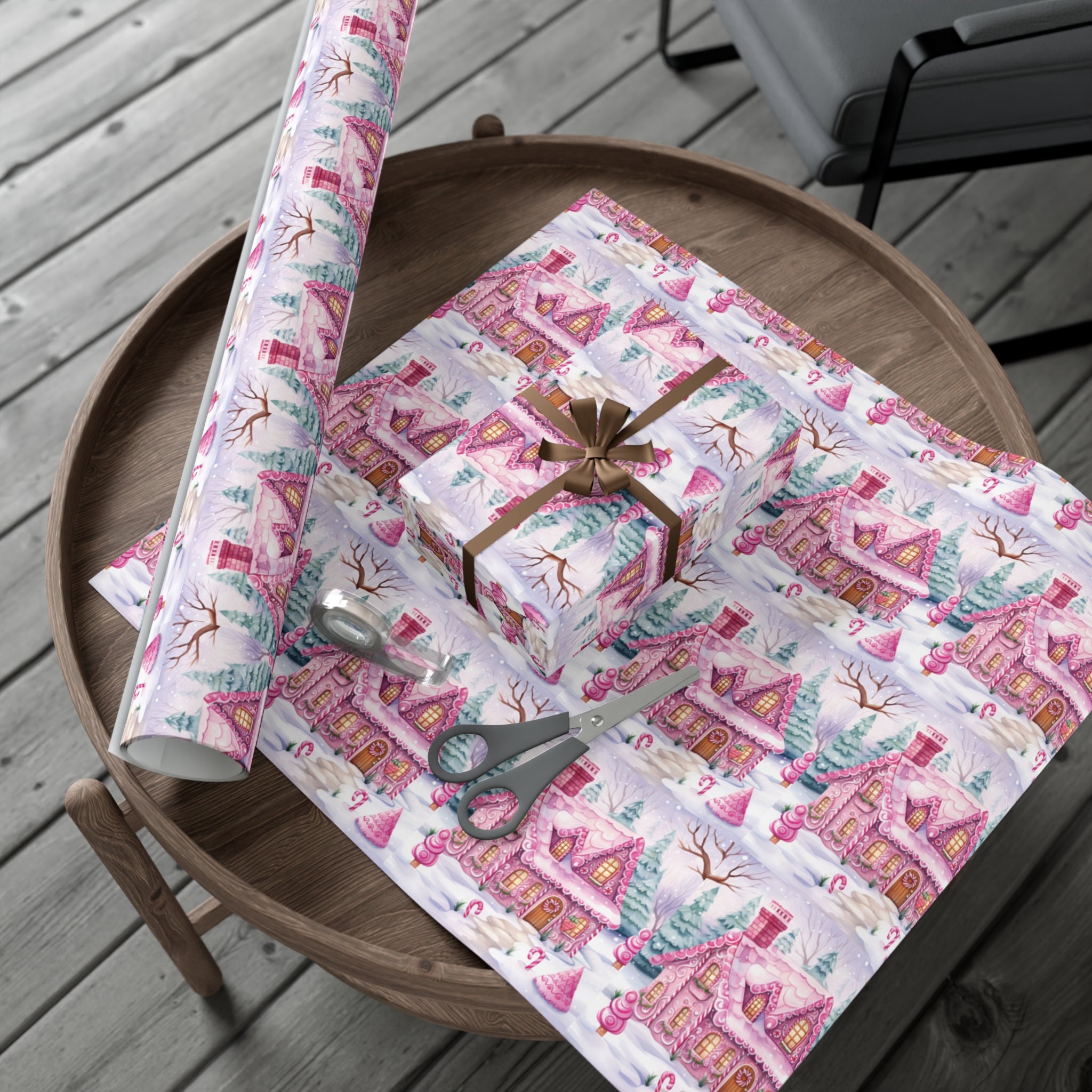 Gingerbread Wrapping Paper, Christmas Wrapping Paper, Gift Paper Roll