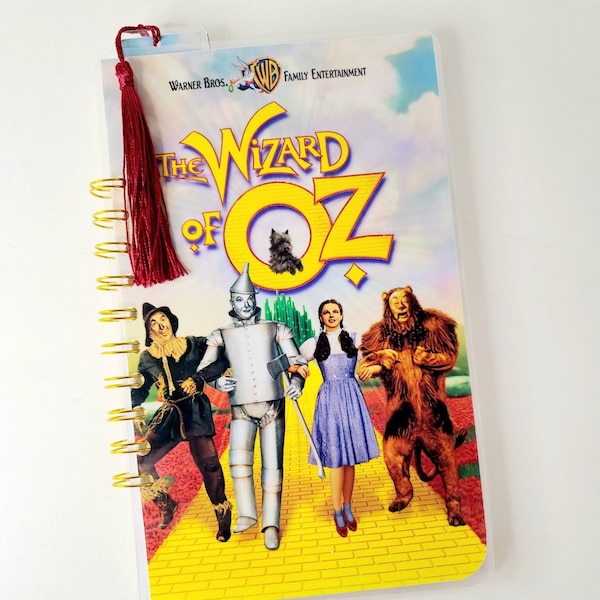 The Wizard of Oz VHS Journal, Upcycled VHS Notebook, Classic Film Diary, Nostalgic Movie Gift, Fun Gift for Her, Unique Stocking Stuffer