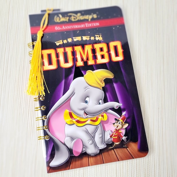 Dumbo VHS Journal, Disney Notebook, Upcycled Classic Dumbo Movie, Disney Autograph Book, Gift for Mom, Gift for Daughter, Baby Shower Gift