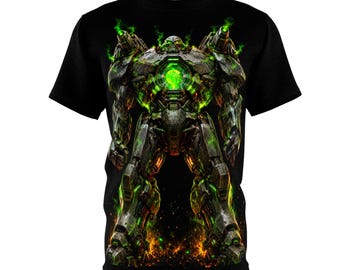 Void Mech — Iron Colossus All Over Print Tee | Void & Co. Cyberpunk Mecha Graphic Shirt