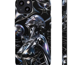 Y2K Phone Case Chrome Aesthetic Liquid Metal Art - Tough Case iPhone 13 14 15 16