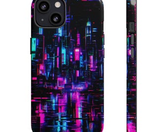 Glitch Art Phone Case Cyberpunk Aesthetic RGB Neon - Tough Case iPhone 13 14 15 16