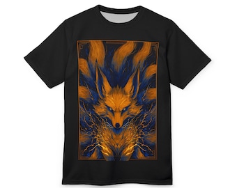 Void Kitsune — Nine-Tailed Fox Spirit All Over Print Tee | Void & Co. Neon Kitsune Graphic Shirt