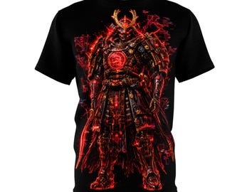Void Shogun — Cyberpunk Warlord All Over Print Tee | Void & Co. Neon Samurai Graphic Shirt