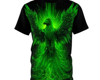 Void Phoenix — Cyberpunk Bird All Over Print Tee | Void & Co. Neon Phoenix Graphic Shirt