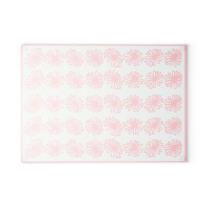 Vintage Pyrex Pink Daisy Pattern Influenced Design Vintage Style Tempered Glass Kitchen Work Top Saver, Cutting Board, Chopping Board image 9