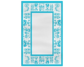 Vintage Style Pyrex Amish / Butterprint Pattern Influenced Design in Blue Kitchen Towel | Tea Towel | Kitchen Cloth | Drying Cloth