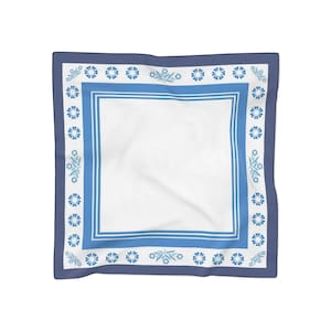 Corning Wear - Blue Cornflower Inspired Scarf - Vintage Corning ware Inspired Fashion Scarf