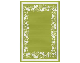 Vintage Pyrex Crazy Daisy / Spring Blossom Style Pattern Influenced Design Green Kitchen Towel | Tea Towel | Kitchen Cloth | Drying Cloth