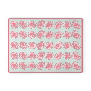 Vintage Pyrex Pink Daisy Pattern Influenced Design Vintage Style Tempered Glass Kitchen Work Top Saver, Cutting Board, Chopping Board image 2