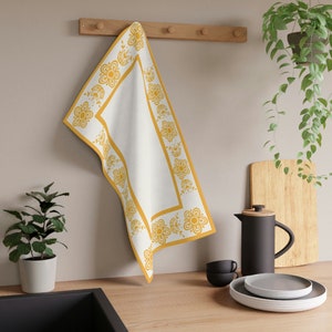 Vintage Pyrex vlinder gouden stijl patroon beïnvloed ontwerp stijl keukenhanddoek | Theedoek | Keukendoek | Droogdoek