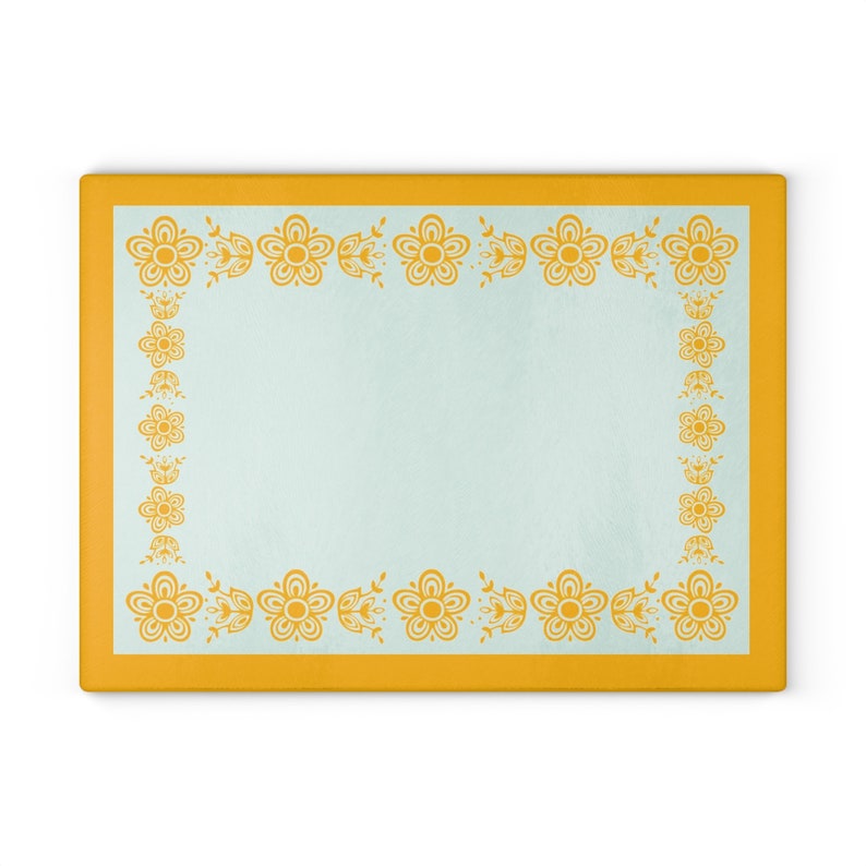 Vintage Pyrex Butterfly Gold Pattern Influenced Design Tempered Glass Kitchen Work Top Saver, Cutting Board, Chopping Board image 5