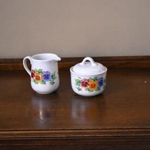 Vintage Corelle Coordinates Summer Blush  Sugar Bowl & Creamer