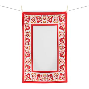 Vintage Pyrex Friendship Pattern Influenced Design Style Kitchen Towel | Tea Towel | Kitchen Cloth | Drying Towel | Drying Cloth