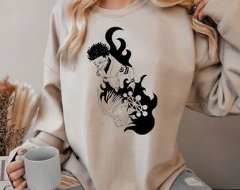 Vintage anime lover sweatshirt, JuJutsu Kaisen high|unisex JJK merch sweatshirt, gift for anime fan, Japanese anime JuJutsu Kaisen shirt