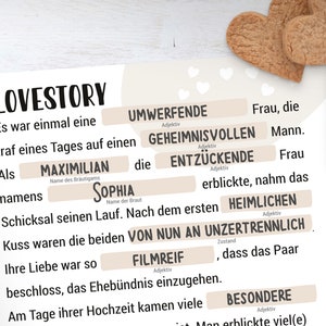 Hochzeitsspiel Mad Libs Lovestory Creme DIGITALE DATEI mit Sofort-Download zum SELBSTAUSDRUCKEN Bild 5