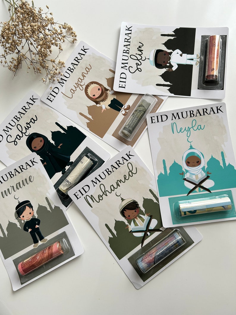 Carte cadeau Eid/ Money card/ cadeau Eid/ cadeau enfants Eid/ carte cadeau personnalisée/ ramadan mubarak/ Eid mubarak/ fête de la Eid / eid image 1