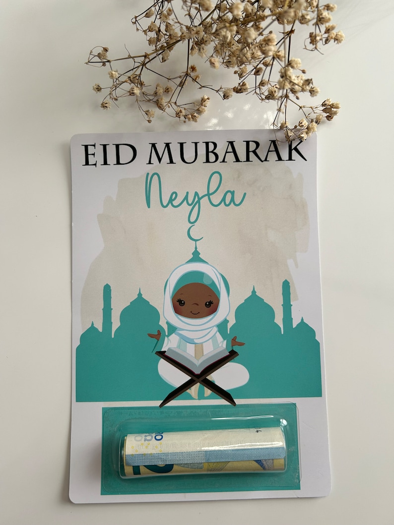 Carte cadeau Eid/ Money card/ cadeau Eid/ cadeau enfants Eid/ carte cadeau personnalisée/ ramadan mubarak/ Eid mubarak/ fête de la Eid / eid Neyla