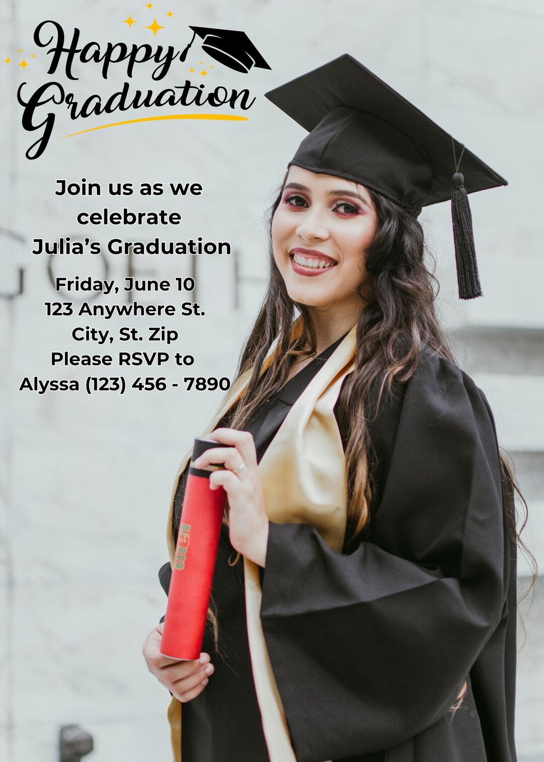 Graduation Announcement, Graduation Invitation, Graduation Party ...
