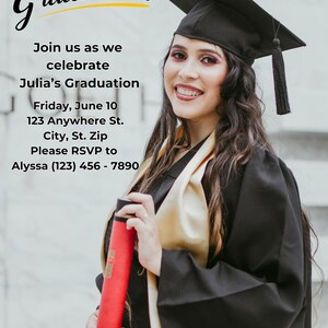 Graduation Announcement, Graduation Invitation, Graduation Party, Commencement, College Graduation, High School Graduation, Grad Party
