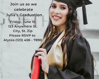 Graduation Announcement, Graduation Invitation, Graduation Party, Commencement, College Graduation, High School Graduation, Grad Party