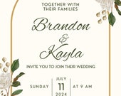 Boho Wedding Invitation, Wedding Invite, Simple Wedding Invitation