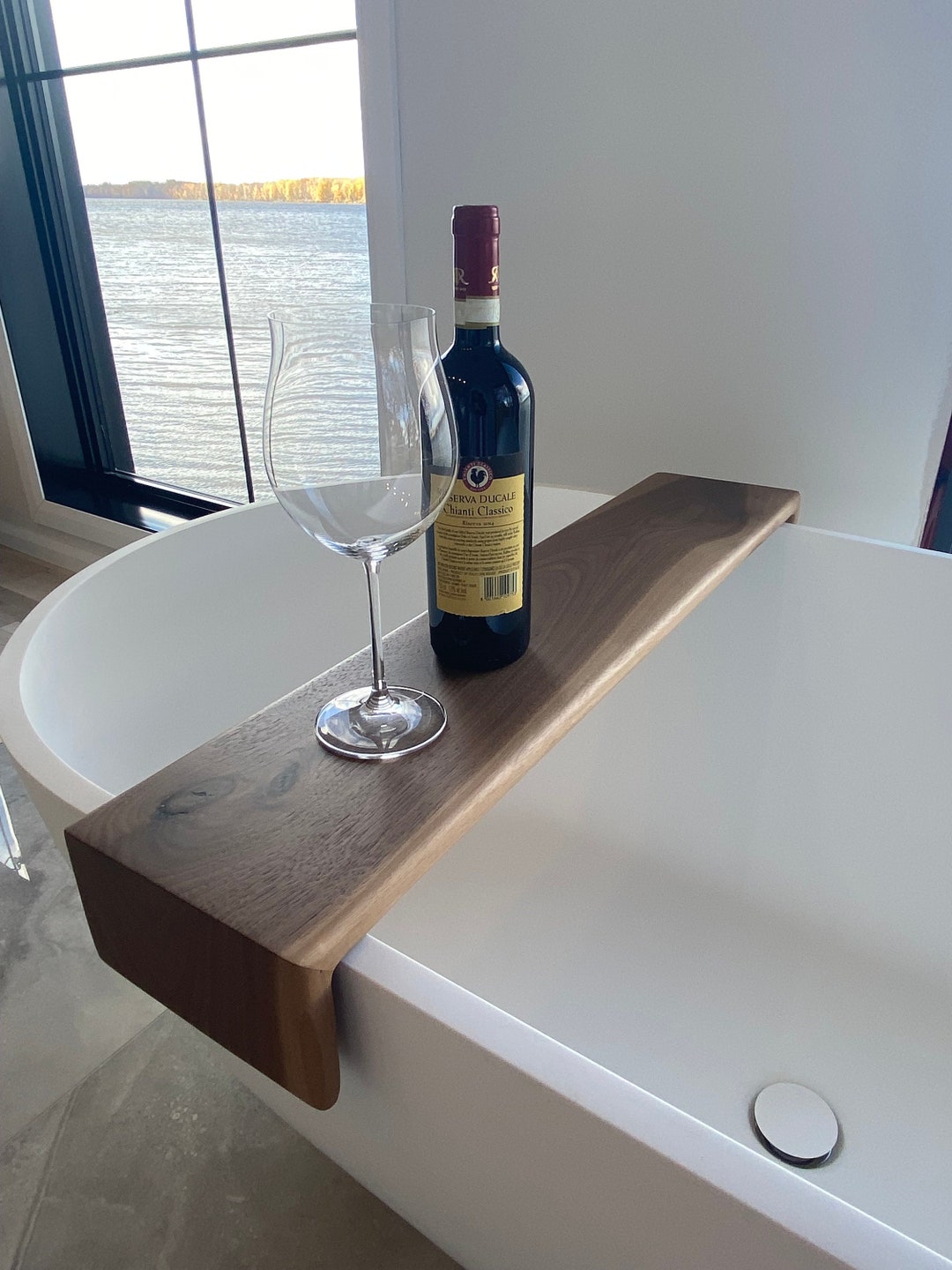 Custom Walnut Bath Tray, Real Wood Bath Caddy, Bathtub Caddy Wood, Real