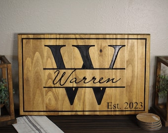 Personalized Wooden Wedding Sign | Carved Rustic Farmhouse Decor