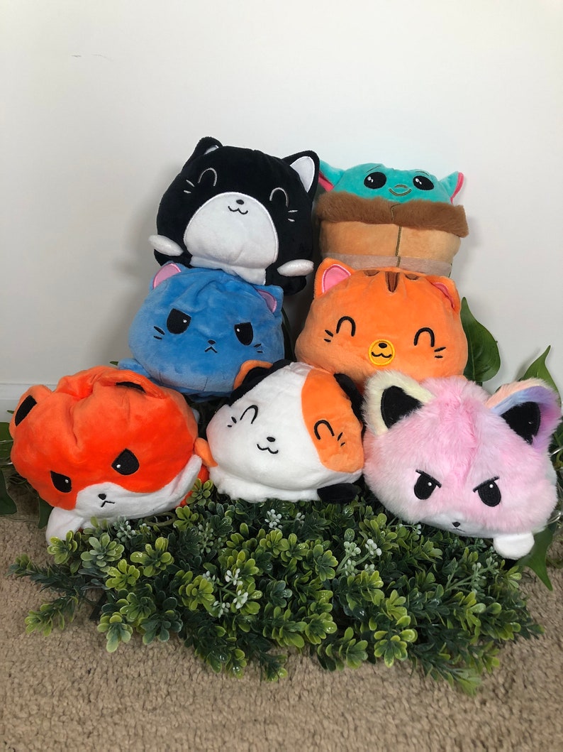 Sale Reversible Mood Plush Cute Cat Plush Gift for Kid Gift for Her