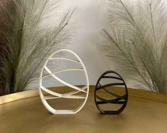 Minimalistic Easter Egg decoration "Lines"  Set of 2 - Easter decor - 3D printed