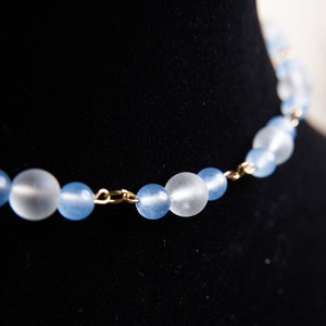 In The Clouds | Light Blue Jade and Clear Quartz Crystal Necklace