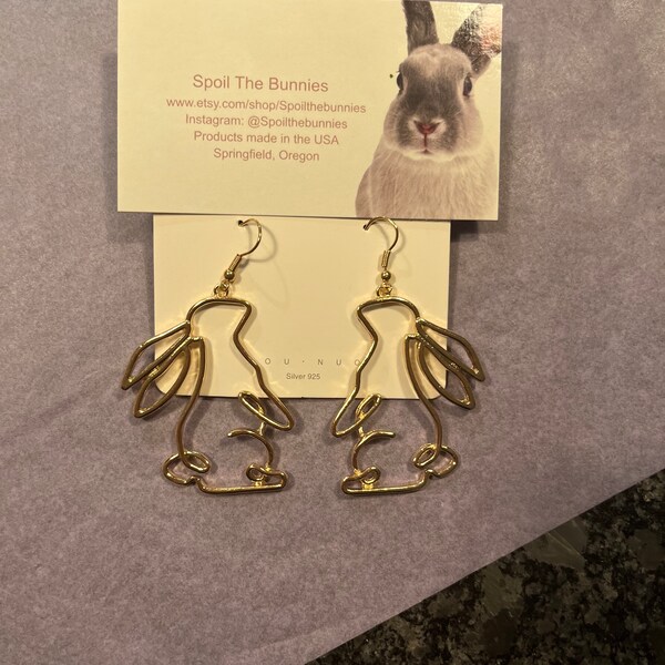 Bunny bent wire drop earrings