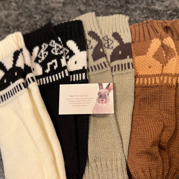 Fingerless bunny arm warmers