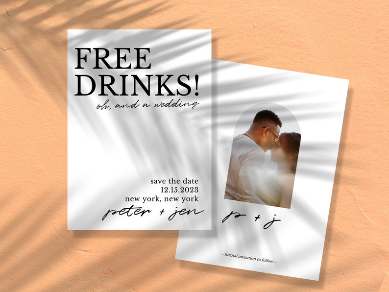 Save the Date Announcement Fully Editable Template With - Etsy