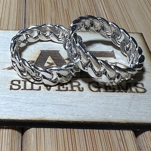 Handmade .999 silver link rings