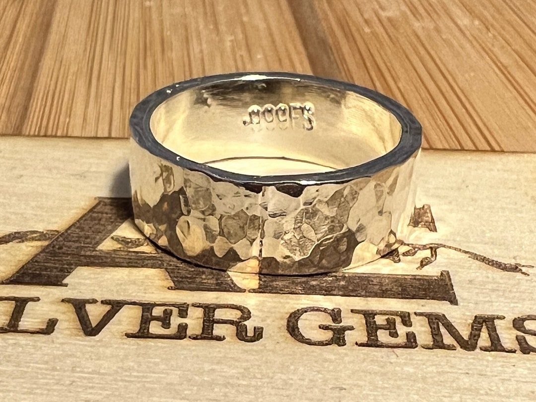 Hammered Fine Silver Rings .999 Etsy