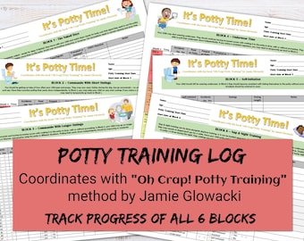 It's Potty Time, Oh Crap! Potty Training Tracker, Jamie Glowacki Method, Toilet Log, Potty Log, Baby Toddler Potty Training Tracker, Pee Poo