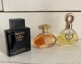 Lot of 3 miniatures of Van Cleef & Arpels eau de toilette and perfume, miniature perfume collection, Van Cleef miniatures, collections