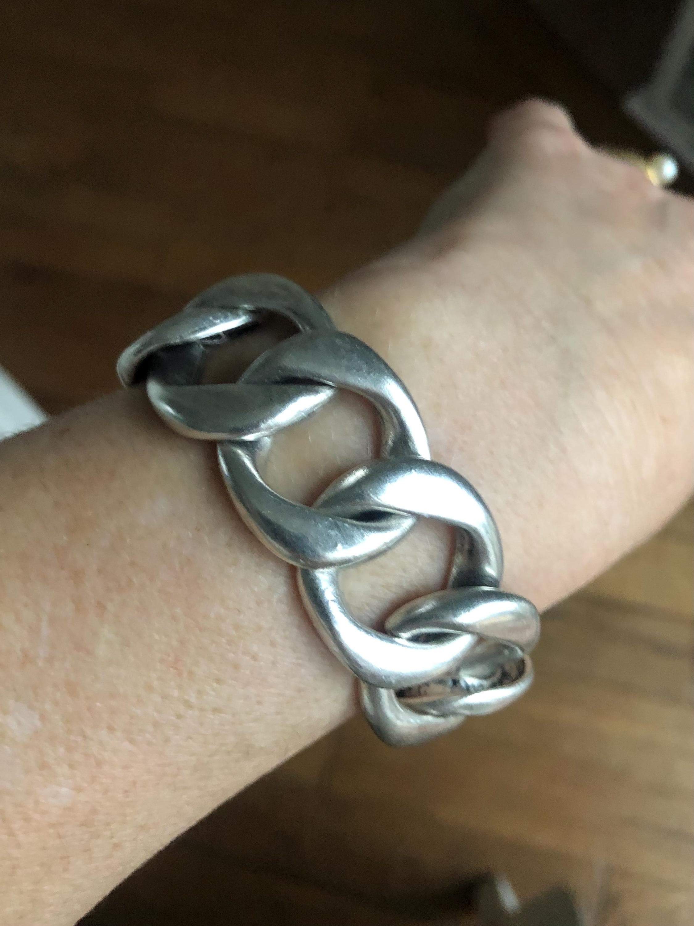 Bracelet Montre Gourmette Ancien – Argent Massif 925 – Maille Jonc Art Déco – France