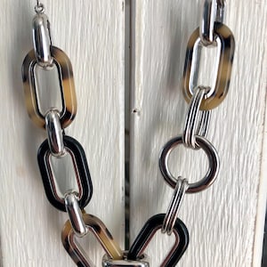 Agatha Paris: very pretty vintage black, beige and silver necklace from the famous French brand, vintage Agatha Paris necklace