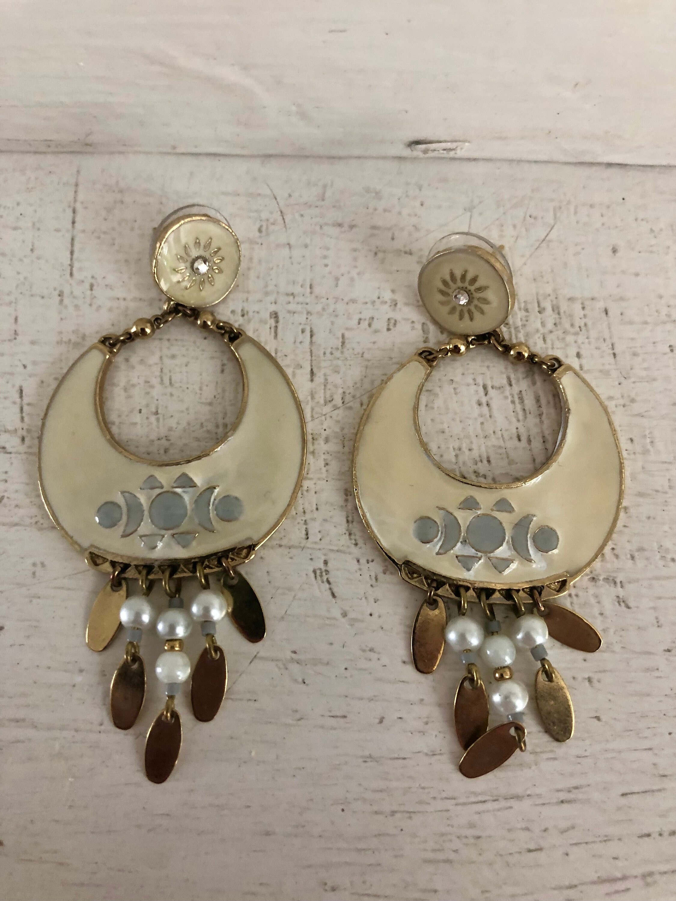 Boucles D'oreilles Dormeuses Vintage Chorange Paris - Alliage Argenté - Occasion