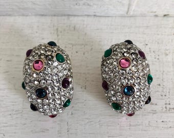 Rare, Agatha Paris: sublime vintage clip-on earrings from the famous French brand Agatha Paris, a striking piece of jewelry, perfect for an evening out.